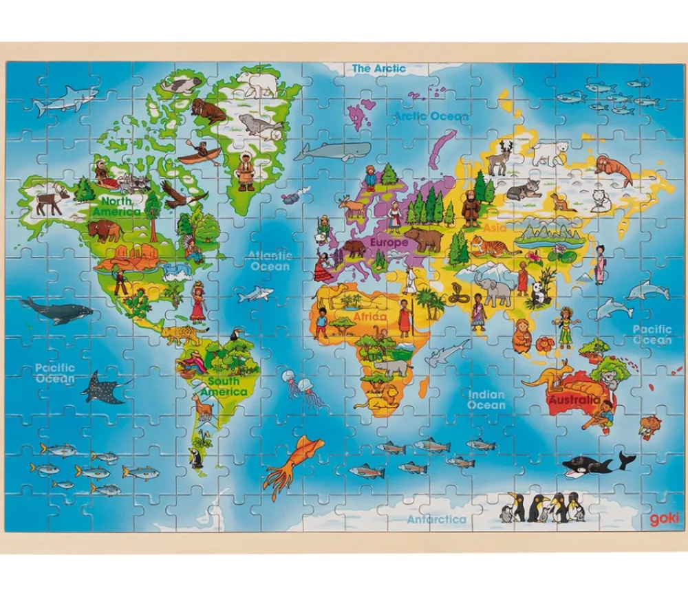 Tout Pour le Jeu Puzzle en bois 192 pièces carte du monde 46.5 x 33 cm