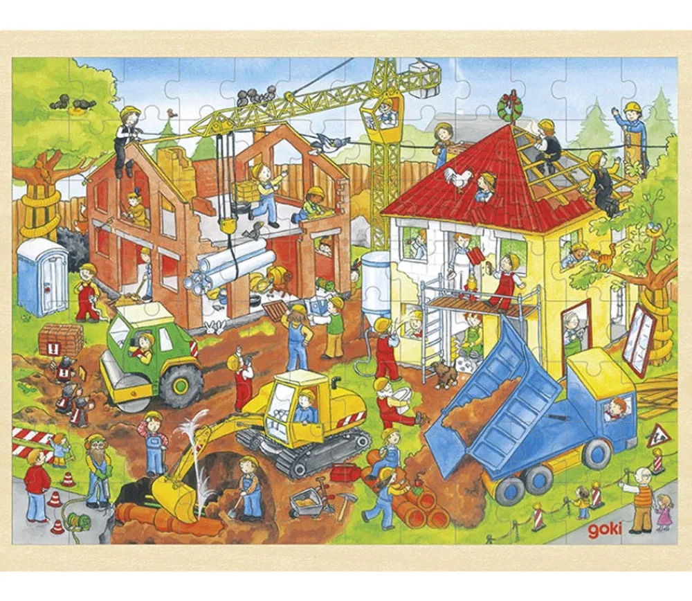 Tout Pour le Jeu Puzzle en bois 96 pièces Chantier de construction