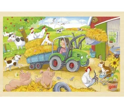 Tout Pour le Jeu Puzzle en bois 24 pièces Ferme le petit tracteur