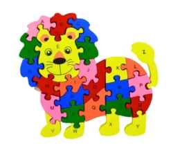 Tout Pour le Jeu Puzzle en bois Animal + Alphabet - 24 pièces à assembler lion