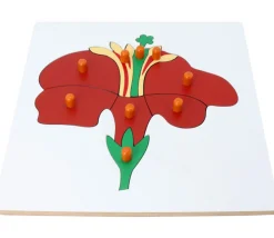 Tout Pour le Jeu Puzzle en bois fleur - 9 pièces à boutons à encastrer