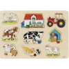 Tout Pour le Jeu Puzzle en bois La Ferme 9 pièces à boutons à encastrer