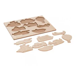 Tout Pour le Jeu Puzzle en bois naturel véhicules 8 pièces