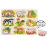 Tout Pour le Jeu Puzzle en bois sonore animaux de la ferme 8 pièces à encastrer
