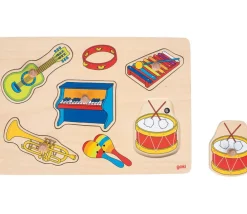 Tout Pour le Jeu Puzzle en bois sonore instruments de musique à encastrer avec boutons