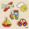 Tout Pour le Jeu Puzzle en bois véhicules voyage - 5 pièces à boutons à encastrer