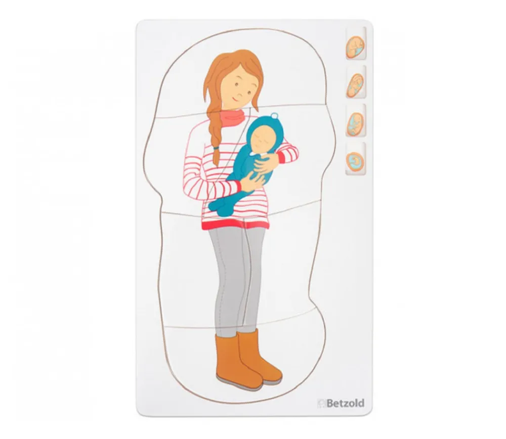Tout Pour le Jeu Puzzle J'attends un bébé en bois - grossesse : 9 mois dans le ventre