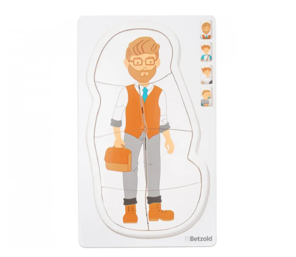 Enfant Tout Pour le Jeu Puzzle Je grandis "garçon" 4 étages - 28 pièces en bois