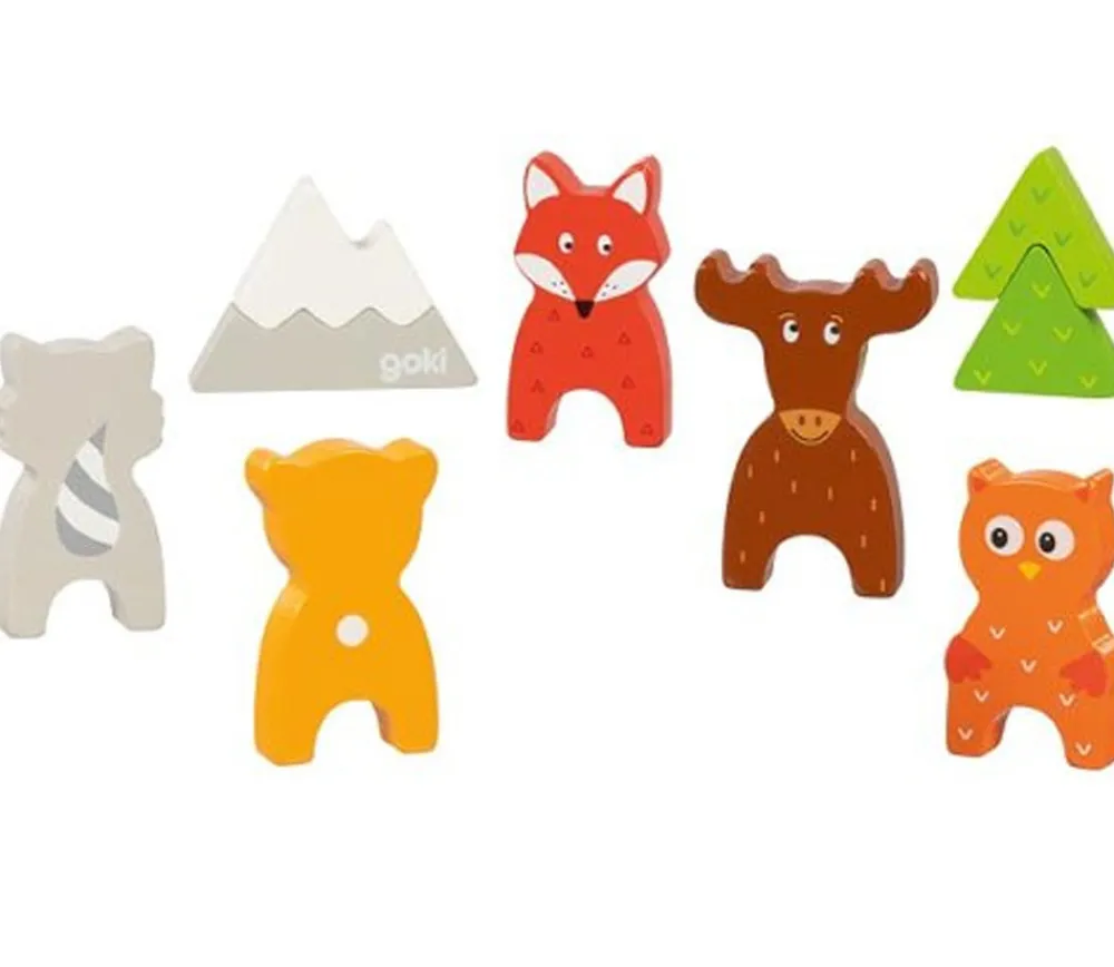 Tout Pour le Jeu Puzzle jeu en bois Animaux forêt 8 pièces figurines
