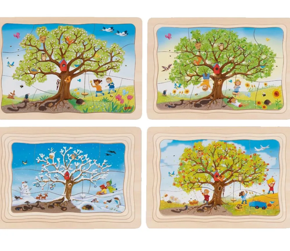 Tout Pour le Jeu Puzzle les Saisons à 4 étages en bois : Le pommier