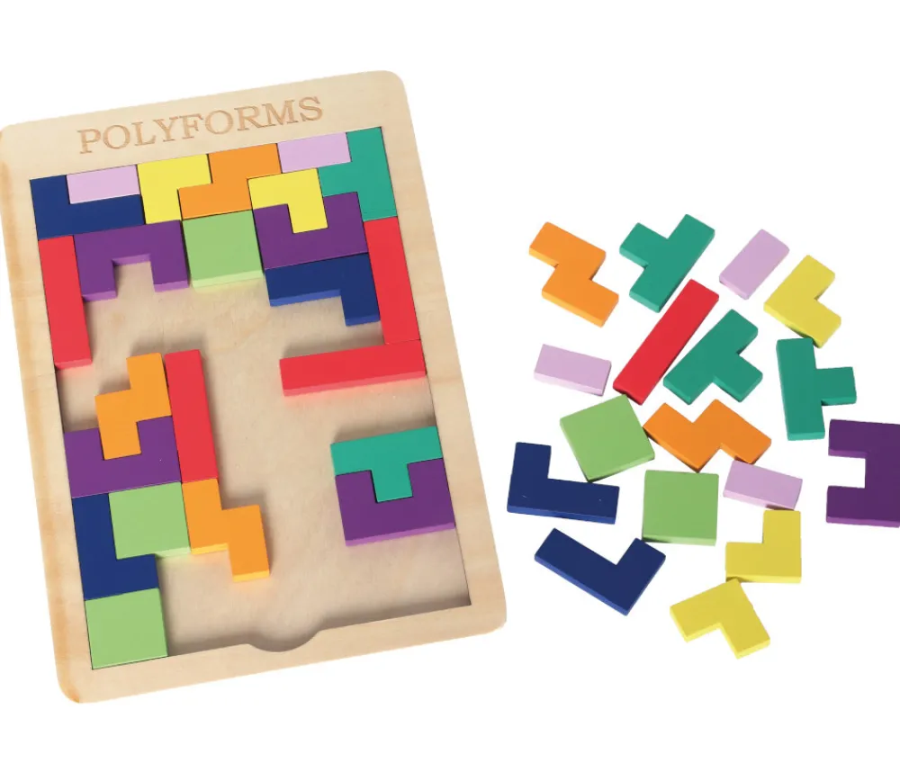 Tout Pour le Jeu Puzzle multicolore en bois style Tétris - 40 pièces 8 couleurs