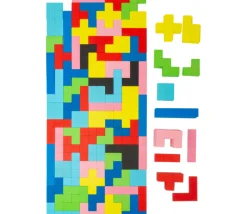 Tout Pour le Jeu Puzzle multicolore formes géométrique en bois Tétris 114 pièces