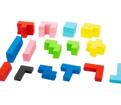 Tout Pour le Jeu Puzzle multicolore formes géométrique en bois Tétris 114 pièces