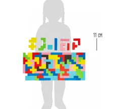Tout Pour le Jeu Puzzle multicolore formes géométrique en bois Tétris 114 pièces