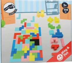 Tout Pour le Jeu Puzzle multicolore formes géométrique en bois Tétris 114 pièces