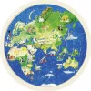 Tout Pour le Jeu Puzzle rond en bois 57 pièces double face : les continents vus du ciel