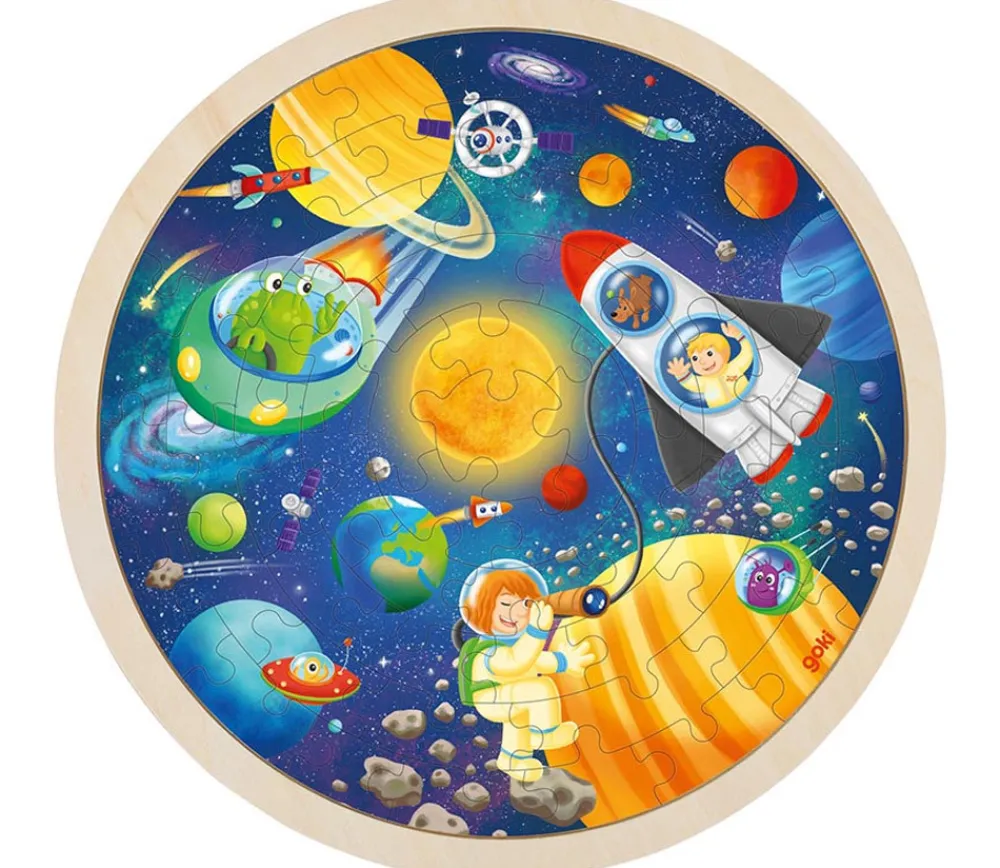 Tout Pour le Jeu Puzzle Univers espace en bois 57 pièces rond