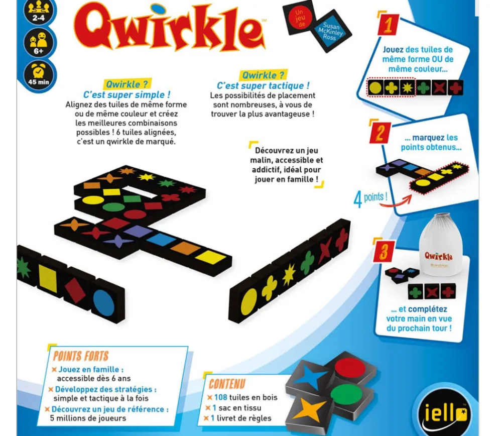 Tout Pour le Jeu Qwirkle - jeu formes et couleurs édition standard