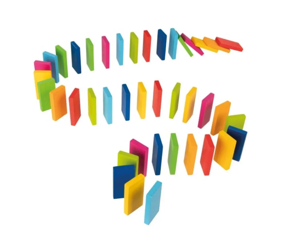 Tout Pour le Jeu Rallye Dominos bois Arc en ciel - 247 tuiles de 4 x 2.2 cm