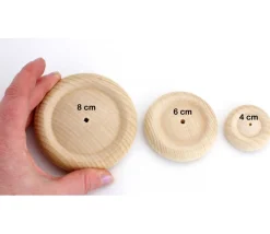 Tout Pour le Jeu Roue bois de 6 cm trouée - 60 x 16 mm trou de 3.5 mm