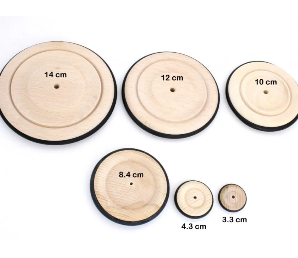 Tout Pour le Jeu Roue en bois de 8.4 cm avec pneu caoutchouc pour construction