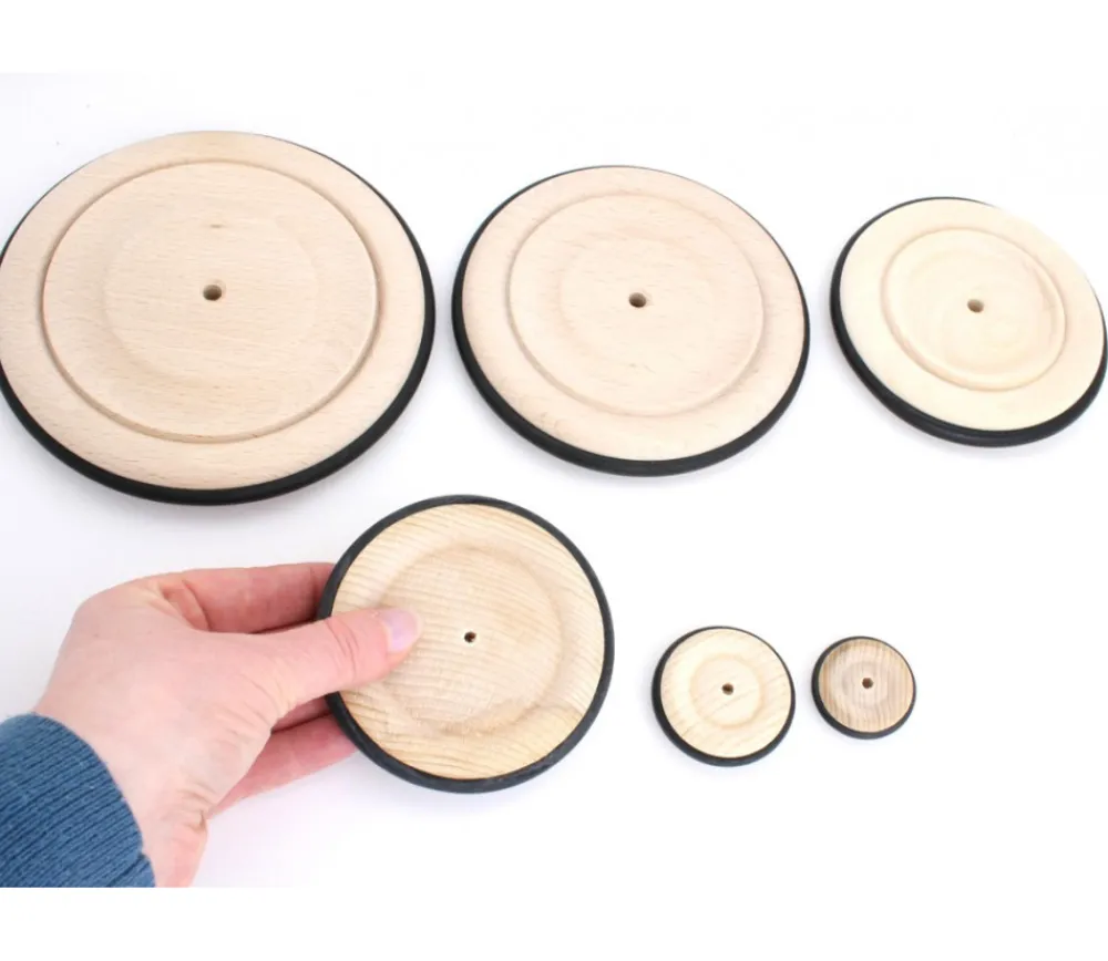 Tout Pour le Jeu Roue en bois de 8.4 cm avec pneu caoutchouc pour construction