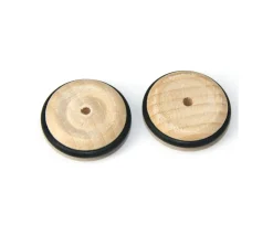 Tout Pour le Jeu Roue en bois de 3.4 cm avec pneu caoutchouc noir
