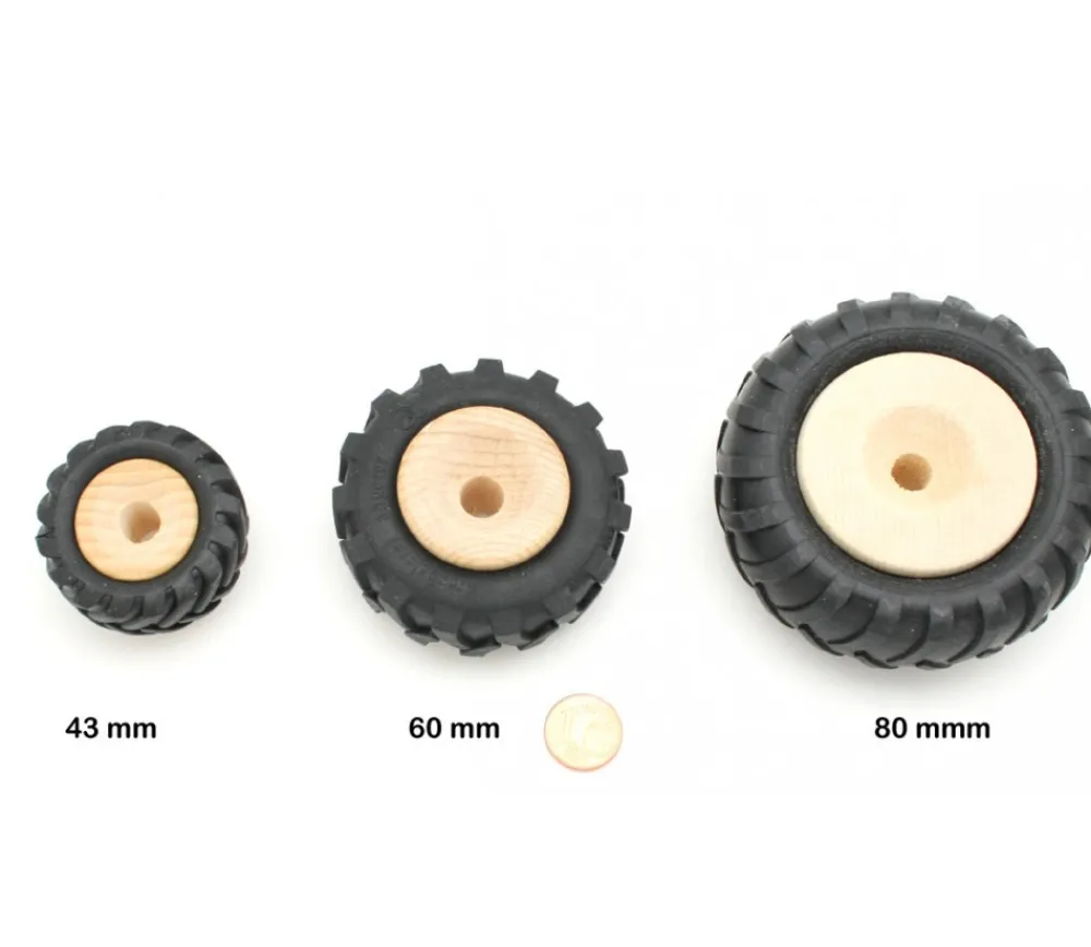 Tout Pour le Jeu Roue tracteur de 8 cm avec pneu caoutchouc