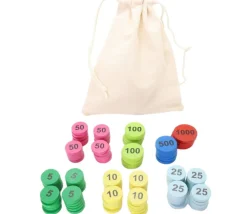 Tout Pour le Jeu Sac 100 jetons bois de 5 à 1000 mise pour jeux belote/tarot