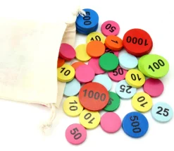 Tout Pour le Jeu Sac 100 jetons bois numéros 1 à 1000 mise pour jeux