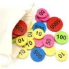 Tout Pour le Jeu Sac 50 jetons bois numérotés de 10 à 1000 BELOTE TAROT