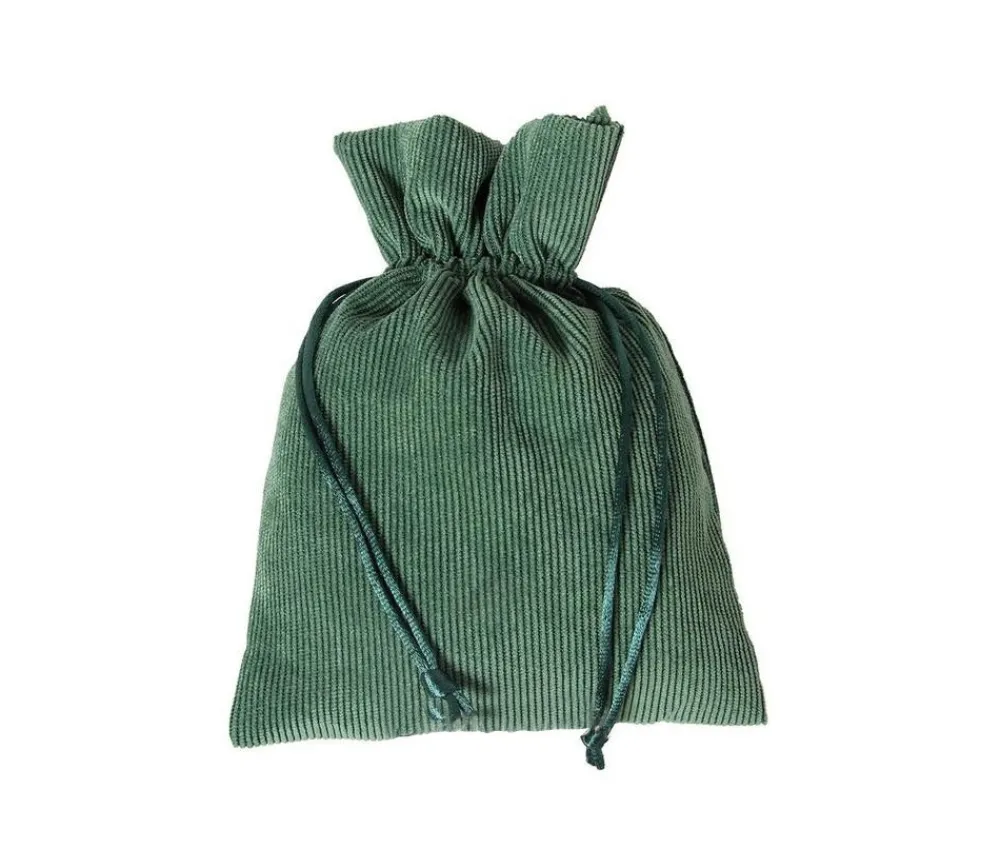 Tout Pour le Jeu Sac 13 x 18 cm - velours épais vert avec cordon