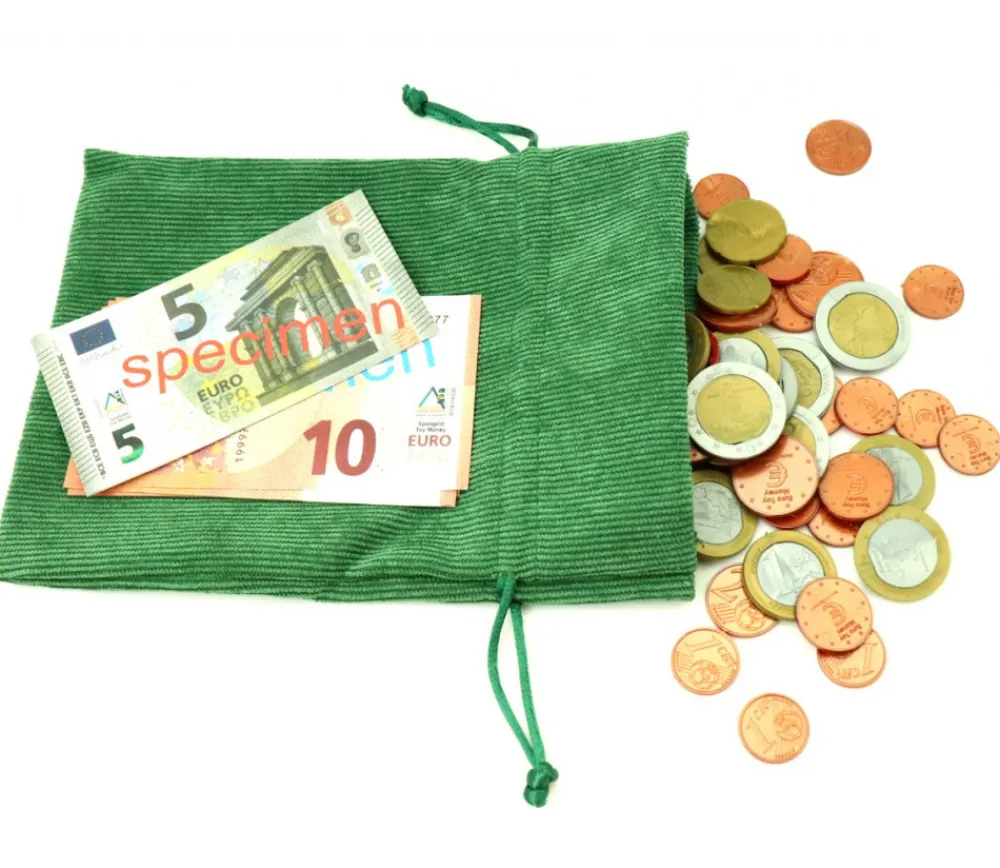 Tout Pour le Jeu Sac 13 x 18 cm - velours épais vert avec cordon