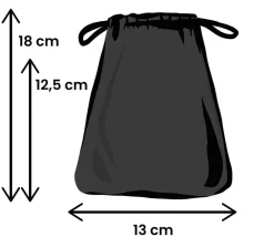 Tout Pour le Jeu Sac 13 x 18 cm - velours épais NOIR avec cordon