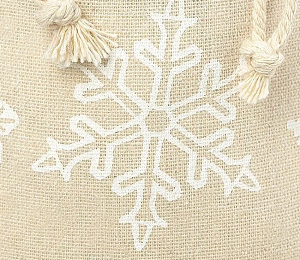 Tout Pour le Jeu Sac beige flocon 8 x 10 cm imitation lin