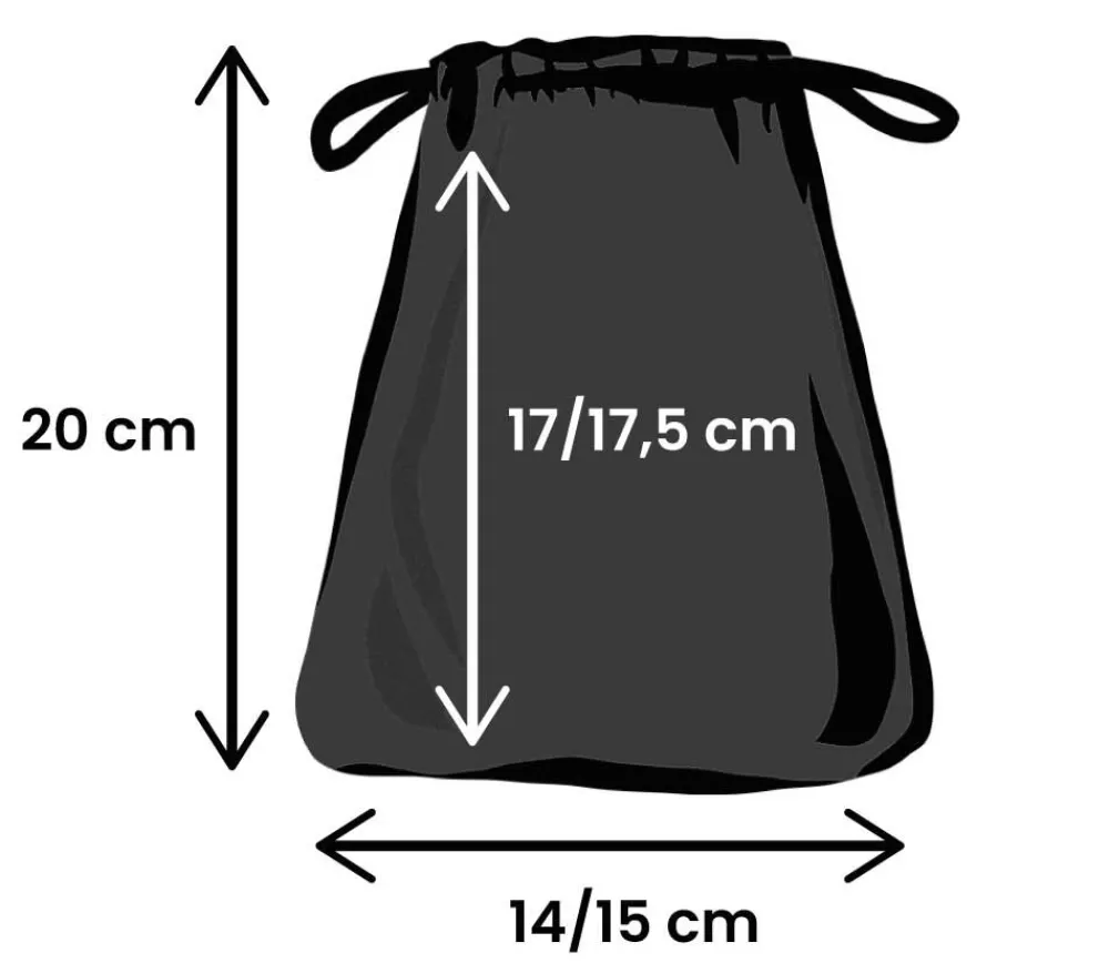 Tout Pour le Jeu Sac coton noir 17 x 14 cm avec cordelette de serrage taille M