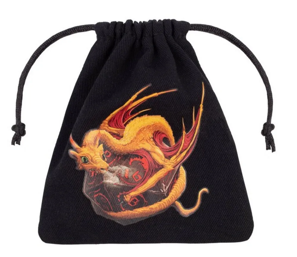 Tout Pour le Jeu Sac de dés noir Adorable Dragon 11x10 cm