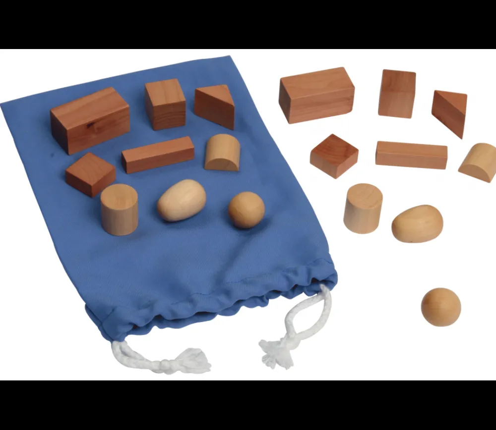 Tout Pour le Jeu Sac Mystère Montessori 20 formes géométriques en bois