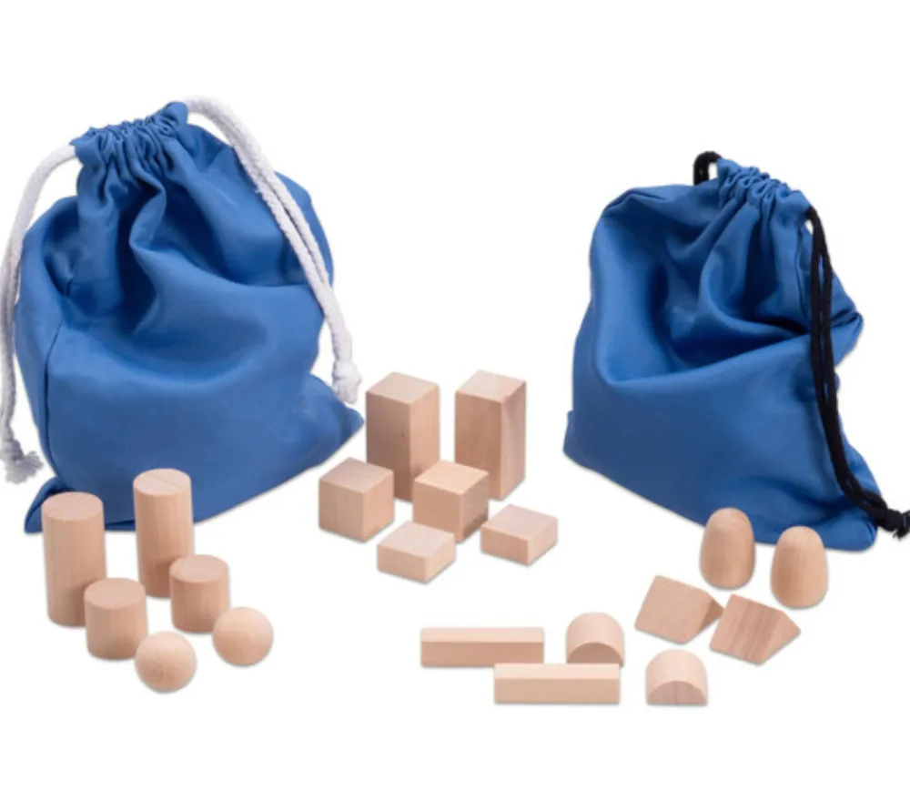 Tout Pour le Jeu Sac Mystère Montessori 20 formes géométriques en bois