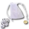 Tout Pour le Jeu Sac tissu blanc de 9 x 8 cm avec cordon serrage - style velours