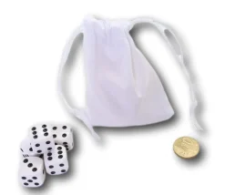 Tout Pour le Jeu Sac tissu blanc de 9 x 8 cm avec cordon serrage - style velours