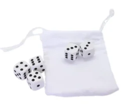 Tout Pour le Jeu Sac tissu blanc de 9 x 8 cm avec cordon serrage - style velours