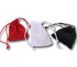 Tout Pour le Jeu Sac tissu blanc de 9 x 8 cm avec cordon serrage - style velours