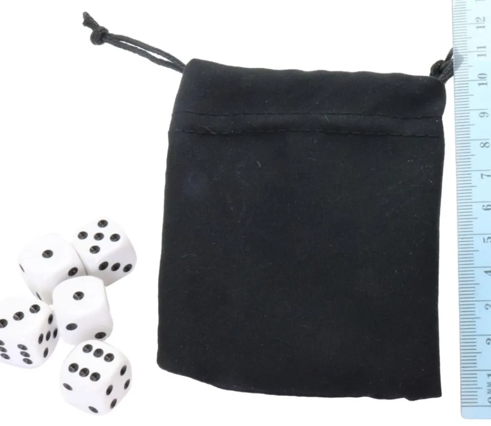 Tout Pour le Jeu Sac tissu noir 9 x 8 cm avec cordon serrage - style velours