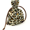 Tout Pour le Jeu Sac velours effet léopard 17 x 12 cm marron noir