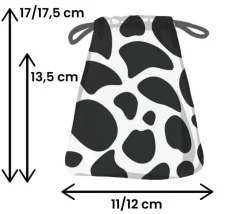 Tout Pour le Jeu Sac velours effet vache 17 x 12 cm tacheté noir