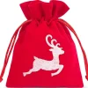 Tout Pour le Jeu Sac velours rouge 10 x 13 cm cerf blanc - renne noël