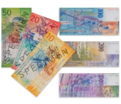 Tout Pour le Jeu Set 55 billets Franc Suisse factices pour jeux argent très réalistes