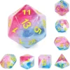 Tout Pour le Jeu Set 7 dés multi-faces - Glacier rose