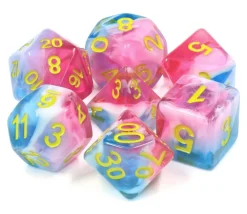 Tout Pour le Jeu Set 7 dés multi-faces - Glacier rose